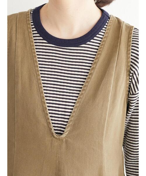 Sugar spoon(シュガースプーン)の「・SUGAR SPOON Vネックフレアジャンスカ*(ジャンパースカート・レディース・ブラック/グレー/カーキ・FREE)」の12枚目の写真