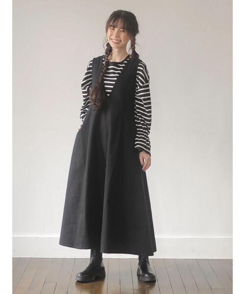 Sugar spoon(シュガースプーン)の「・SUGAR SPOON Vネックフレアジャンスカ*(ジャンパースカート・レディース・ブラック/グレー/カーキ・FREE)」の21枚目の写真