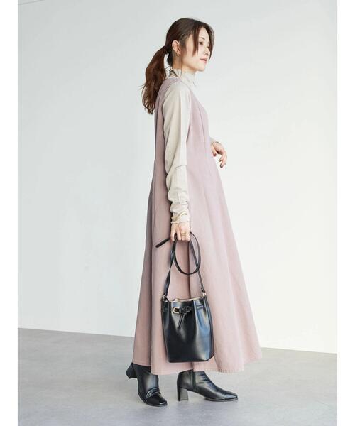 Sugar spoon(シュガースプーン)の「・SUGAR SPOON Vネックフレアジャンスカ*(ジャンパースカート・レディース・ブラック/グレー/カーキ・FREE)」の7枚目の写真