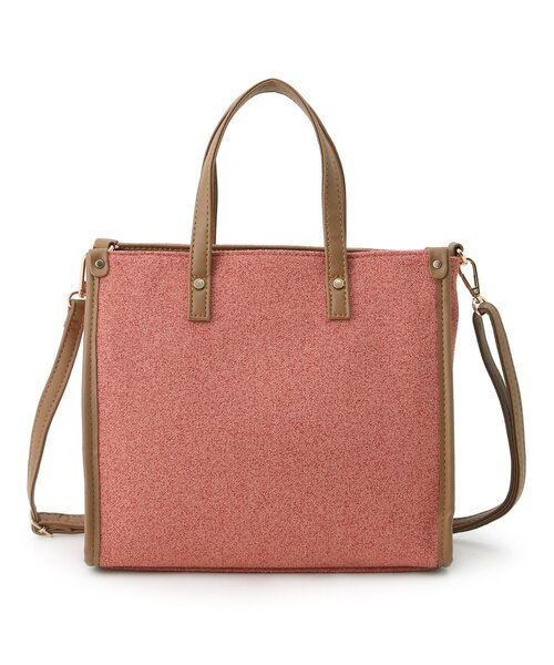 DRESKIP（ドレスキップ）の「◆しきりかばんスクエアトート（トートバッグ・レディース・チャコールグレー/ベージュ/オレンジ・00）」の3枚目の写真