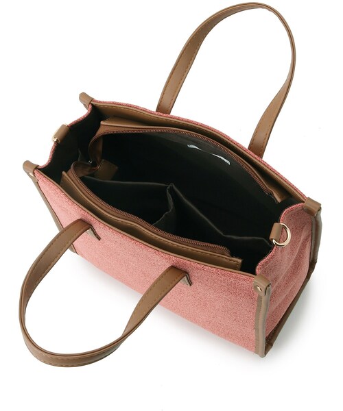 DRESKIP（ドレスキップ）の「◆しきりかばんスクエアトート（トートバッグ・レディース・チャコールグレー/ベージュ/オレンジ・00）」の11枚目の写真