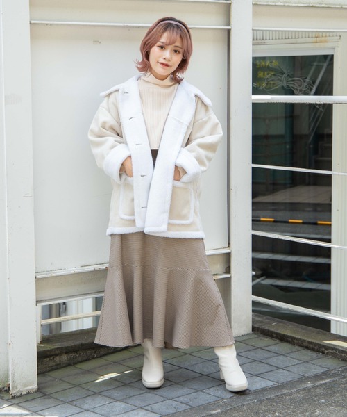 DuKKah(デュカ)の「WEGO/【低身長向け】ボアランチコート(ムートンコート・レディース・ブラウン系その他/アイボリー/ブラック系その他・X-SMALL)」の16枚目の写真