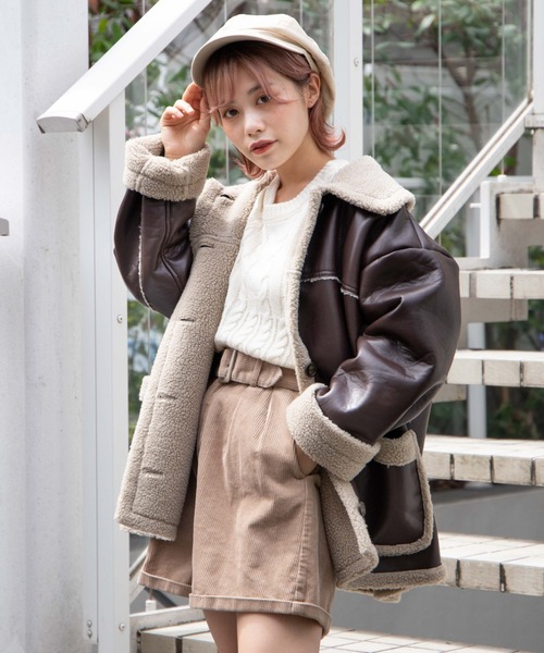 DuKKah（デュカ）の「WEGO/【低身長向け】ボアランチコート（ムートン