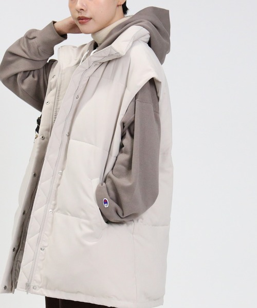 HONEYSUCKLE ROSE（ハニーサックルローズ）の「【HONEYSUCKLE ROSE】ビッグシルエット中綿ベスト（ベスト・レディース・ベージュ/ブラック/オフホワイト・M/L）」の8枚目の写真