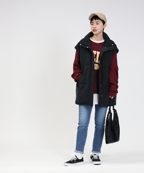 HONEYSUCKLE ROSE（ハニーサックルローズ）の「【HONEYSUCKLE ROSE】ビッグシルエット中綿ベスト（ベスト・レディース・ベージュ/ブラック/オフホワイト・M/L）」の11枚目の写真