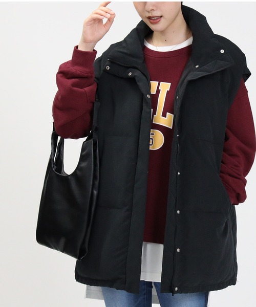 HONEYSUCKLE ROSE（ハニーサックルローズ）の「【HONEYSUCKLE ROSE】ビッグシルエット中綿ベスト（ベスト・レディース・ベージュ/ブラック/オフホワイト・M/L）」の13枚目の写真