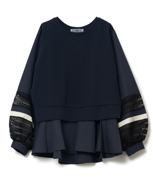 LAYMEE（レイミー）の「Miran lace CS / ミランレースカットソー（Tシャツ/カットソー・レディース・キャメル/ラベンダー/ネイビー・FREE）」の6枚目の写真
