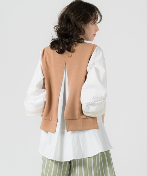 LAYMEE（レイミー）の「Miran lace CS / ミランレースカットソー（Tシャツ/カットソー・レディース・キャメル/ラベンダー/ネイビー・FREE）」の14枚目の写真