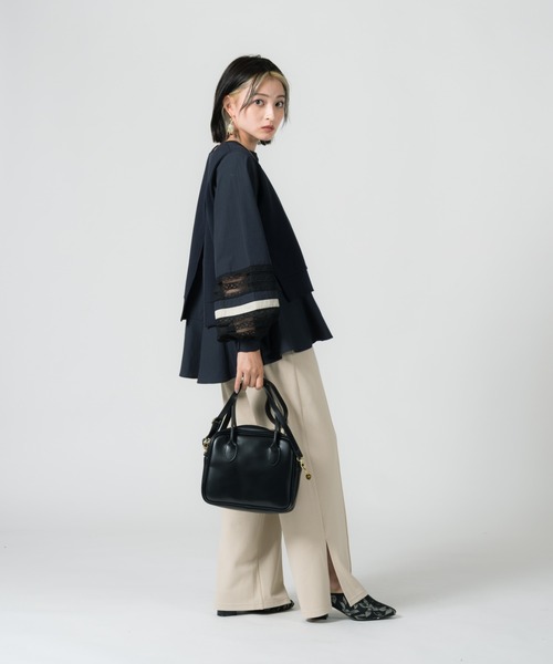 LAYMEE（レイミー）の「Miran lace CS / ミランレースカットソー（Tシャツ/カットソー・レディース・キャメル/ラベンダー/ネイビー・FREE）」の18枚目の写真