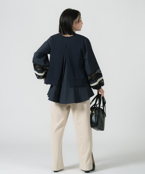 LAYMEE（レイミー）の「Miran lace CS / ミランレースカットソー（Tシャツ/カットソー・レディース・キャメル/ラベンダー/ネイビー・FREE）」の19枚目の写真