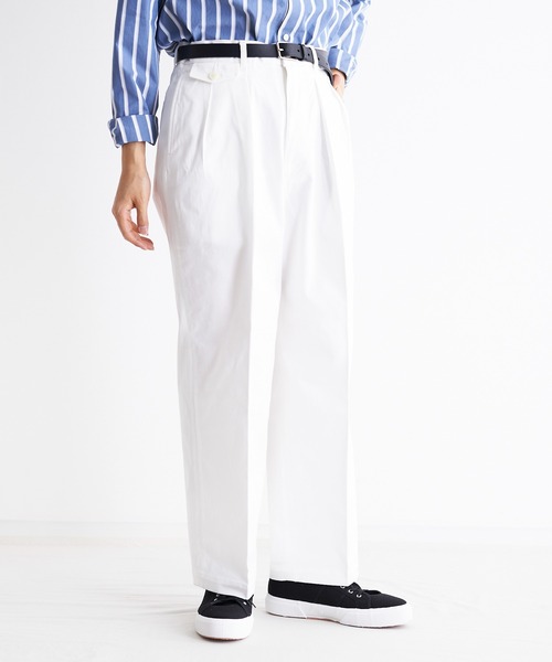 e.sen（イーセン）の「e.sen イーセン / ben ベン ベンタイル 2タックパンツ イージーパンツ  / esenss22p01（スラックス・メンズ・ネイビー/オフホワイト/オリーブ・SMALL/MEDIUM）」の18枚目の写真