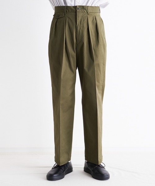 e.sen（イーセン）の「e.sen イーセン / ben ベン ベンタイル 2タックパンツ イージーパンツ  / esenss22p01（スラックス・メンズ・ネイビー/オフホワイト/オリーブ・SMALL/MEDIUM）」の9枚目の写真