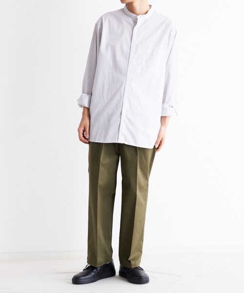 e.sen（イーセン）の「e.sen イーセン / ben ベン ベンタイル 2タックパンツ イージーパンツ  / esenss22p01（スラックス・メンズ・ネイビー/オフホワイト/オリーブ・SMALL/MEDIUM）」の10枚目の写真