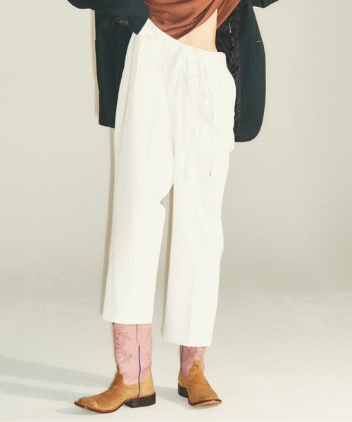 e.sen（イーセン）の「e.sen イーセン / ben ベン ベンタイル 2タックパンツ イージーパンツ  / esenss22p01（スラックス・メンズ・ネイビー/オフホワイト/オリーブ・SMALL/MEDIUM）」の17枚目の写真