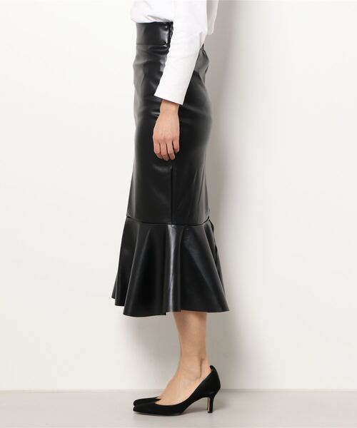 Narciso Rodriguez 黒 レザー フレアスカート 予約]ヘザーエステル折り返しフレアスカート/ブラック – Lumier