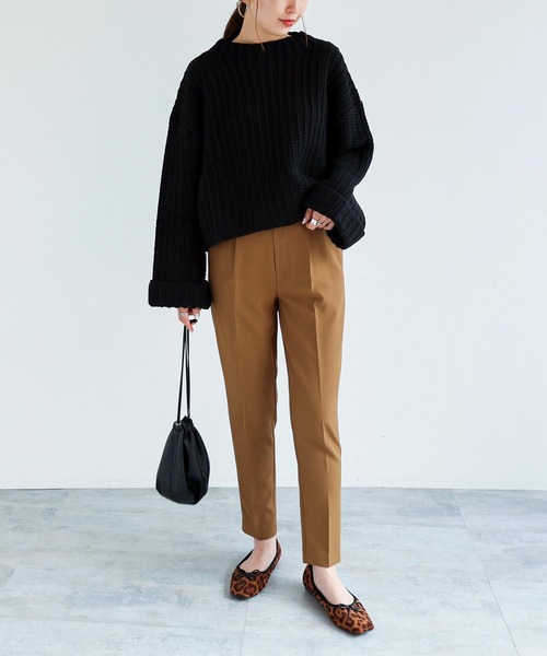 SALE【AMI】ハイウエスト テーラードパンツ ストレッチハイウエストテーパードパンツ（スラックス）｜andme