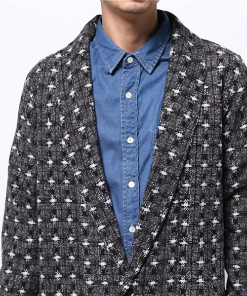OUTLET(アウトレット)の「【Lui's】ロング柄ジャケット(その他アウター・メンズ・ブルー/ホワイト・MEDIUM/SMALL)」の12枚目の写真