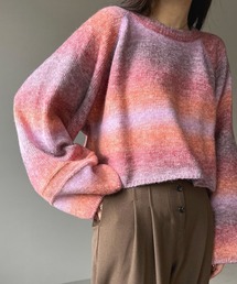Bab（バブ）の「グラデーションショートニットプルオーバー（ニット/セーター）」