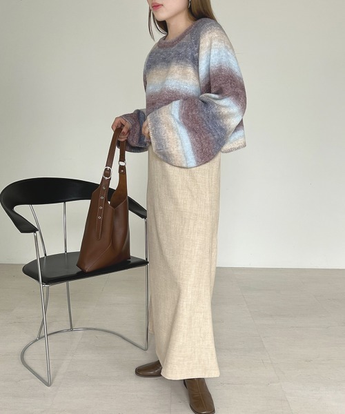 Bab（バブ）の「グラデーションショートニットプルオーバー（ニット/セーター・レディース・ピンク/ブルー・FREE）」の10枚目の写真