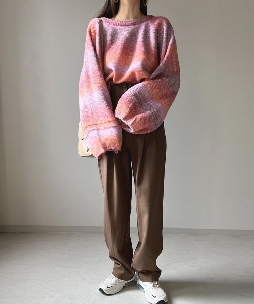 Bab（バブ）の「グラデーションショートニットプルオーバー（ニット/セーター・レディース・ピンク/ブルー・FREE）」の6枚目の写真