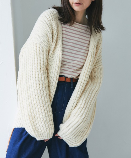 and R（アンドアール）の「ボリュームカーディガン（カーディガン/ボレロ・レディース・グレー/オフホワイト/ライトブラウン・FREE）」の8枚目の写真