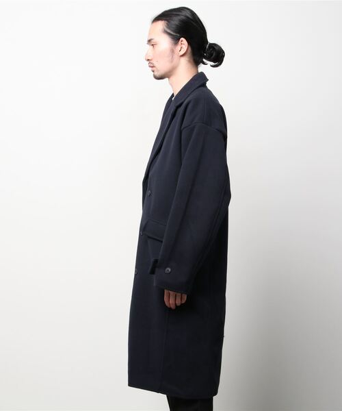 ARCADE(アーケード)の「テックメルトンダブルチェスターコート(チェスターコート・メンズ・その他/ダークネイビー/キャメル/キナリ/ブラック・L/XL/M)」の8枚目の写真