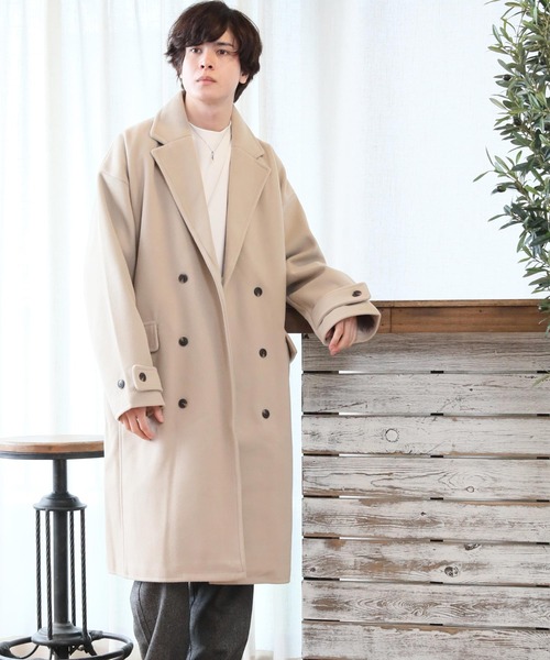 ARCADE(アーケード)の「テックメルトンダブルチェスターコート(チェスターコート・メンズ・その他/ダークネイビー/キャメル/キナリ/ブラック・L/XL/M)」の2枚目の写真