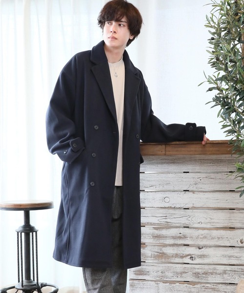 ARCADE(アーケード)の「テックメルトンダブルチェスターコート(チェスターコート・メンズ・その他/ダークネイビー/キャメル/キナリ/ブラック・L/XL/M)」の4枚目の写真