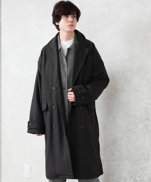 ARCADE(アーケード)の「テックメルトンダブルチェスターコート(チェスターコート・メンズ・その他/ダークネイビー/キャメル/キナリ/ブラック・L/XL/M)」の5枚目の写真