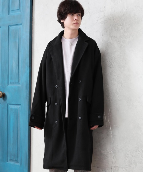 ARCADE(アーケード)の「テックメルトンダブルチェスターコート(チェスターコート・メンズ・その他/ダークネイビー/キャメル/キナリ/ブラック・L/XL/M)」の3枚目の写真