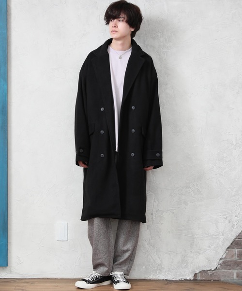 ARCADE(アーケード)の「テックメルトンダブルチェスターコート(チェスターコート・メンズ・その他/ダークネイビー/キャメル/キナリ/ブラック・L/XL/M)」の14枚目の写真