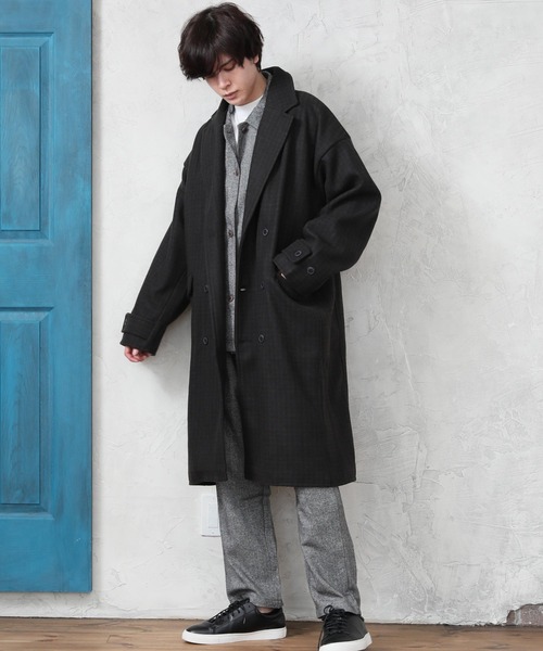 ARCADE(アーケード)の「テックメルトンダブルチェスターコート(チェスターコート・メンズ・その他/ダークネイビー/キャメル/キナリ/ブラック・L/XL/M)」の12枚目の写真