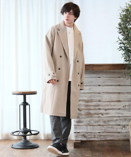 ARCADE(アーケード)の「テックメルトンダブルチェスターコート(チェスターコート・メンズ・その他/ダークネイビー/キャメル/キナリ/ブラック・L/XL/M)」の9枚目の写真