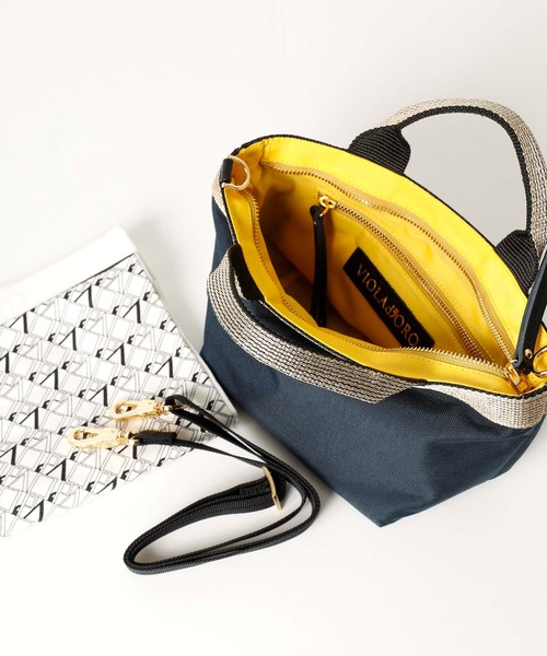 VIOLAd'ORO（ヴィオラドーロ）の「【VIOLAd'ORO/ヴィオラドーロ】GINO ナイロントートバッグS（ショルダーバッグ・レディース・ブラック/カーキ/グレイッシュベージュ/ネイビー・FREE）」の17枚目の写真