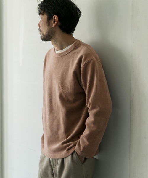 URBAN RESEARCH DOORS（アーバンリサーチドアーズ）の「コーデュロイロングスリーブTシャツ（Tシャツ/カットソー・メンズ・ホワイト/ブラウン/グレー系その他/ピンクベージュ・40/38）」の4枚目の写真
