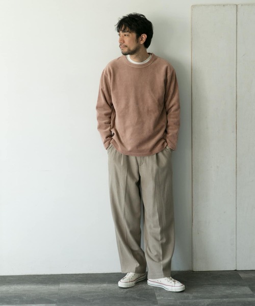 URBAN RESEARCH DOORS（アーバンリサーチドアーズ）の「コーデュロイロングスリーブTシャツ（Tシャツ/カットソー・メンズ・ホワイト/ブラウン/グレー系その他/ピンクベージュ・40/38）」の17枚目の写真