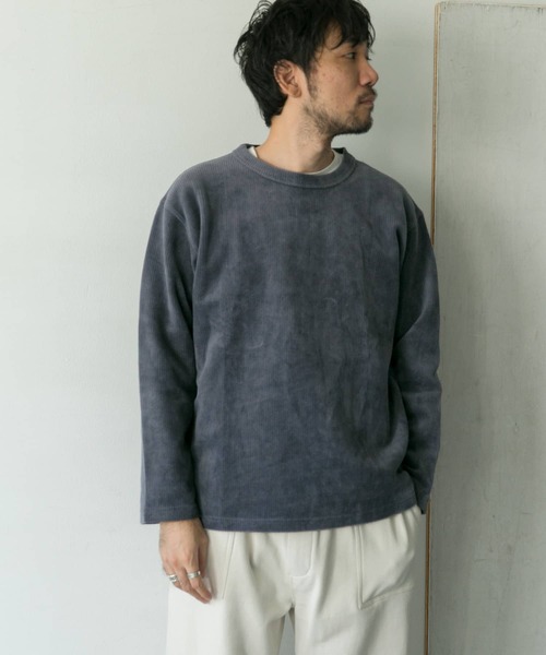 URBAN RESEARCH DOORS（アーバンリサーチドアーズ）の「コーデュロイロングスリーブTシャツ（Tシャツ/カットソー・メンズ・ホワイト/ブラウン/グレー系その他/ピンクベージュ・40/38）」の21枚目の写真