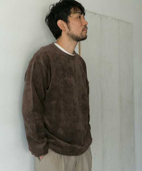 URBAN RESEARCH DOORS（アーバンリサーチドアーズ）の「コーデュロイロングスリーブTシャツ（Tシャツ/カットソー・メンズ・ホワイト/ブラウン/グレー系その他/ピンクベージュ・40/38）」の18枚目の写真