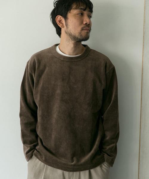 URBAN RESEARCH DOORS（アーバンリサーチドアーズ）の「コーデュロイロングスリーブTシャツ（Tシャツ/カットソー・メンズ・ホワイト/ブラウン/グレー系その他/ピンクベージュ・40/38）」の14枚目の写真