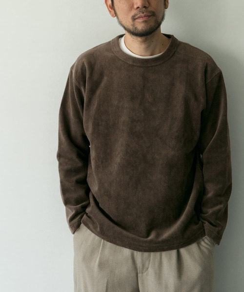 URBAN RESEARCH DOORS（アーバンリサーチドアーズ）の「コーデュロイロングスリーブTシャツ（Tシャツ/カットソー・メンズ・ホワイト/ブラウン/グレー系その他/ピンクベージュ・40/38）」の7枚目の写真