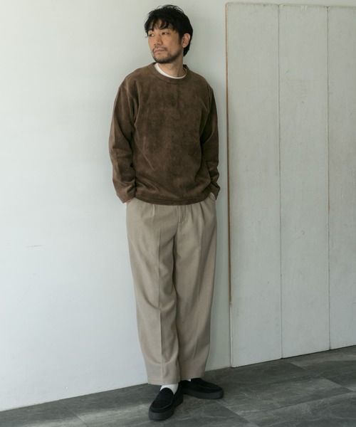 URBAN RESEARCH DOORS（アーバンリサーチドアーズ）の「コーデュロイロングスリーブTシャツ（Tシャツ/カットソー・メンズ・ホワイト/ブラウン/グレー系その他/ピンクベージュ・40/38）」の22枚目の写真