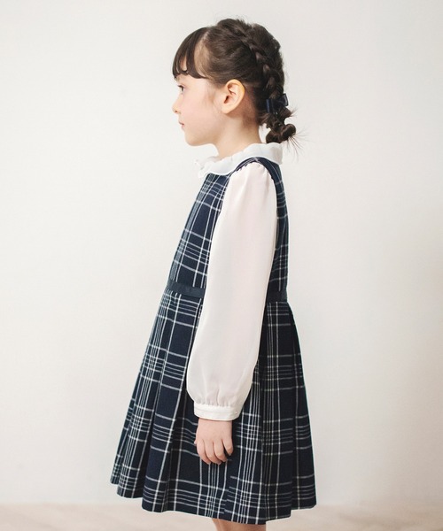 BRANSHES(ブランシェス)の「【キメ服】チェック柄ジャンパースカート(ジャンパースカート・キッズ・ネイビー・110cm/120cm/130cm)」の9枚目の写真