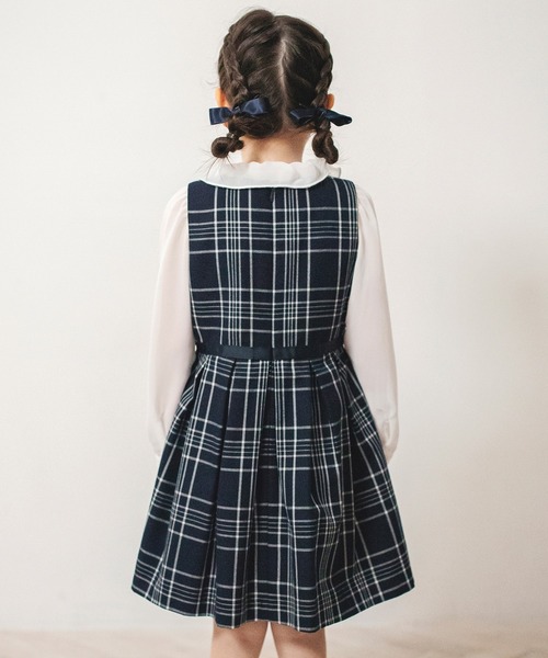 BRANSHES(ブランシェス)の「【キメ服】チェック柄ジャンパースカート(ジャンパースカート・キッズ・ネイビー・110cm/120cm/130cm)」の16枚目の写真