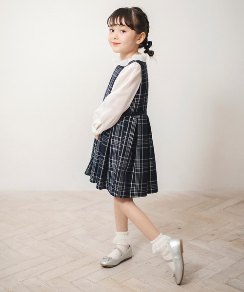 BRANSHES(ブランシェス)の「【キメ服】チェック柄ジャンパースカート(ジャンパースカート・キッズ・ネイビー・110cm/120cm/130cm)」の14枚目の写真