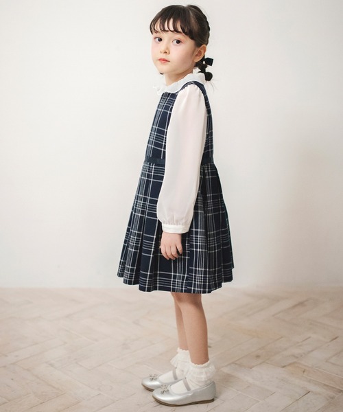 BRANSHES(ブランシェス)の「【キメ服】チェック柄ジャンパースカート(ジャンパースカート・キッズ・ネイビー・110cm/120cm/130cm)」の12枚目の写真