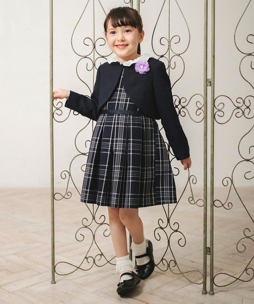 BRANSHES(ブランシェス)の「【キメ服】チェック柄ジャンパースカート(ジャンパースカート・キッズ・ネイビー・110cm/120cm/130cm)」の3枚目の写真