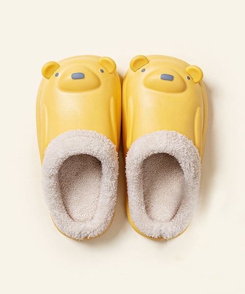 aimoha(アイモハ)の「【aimoha-KIDS-】【定番】激かわいい立体的なクマ 防水ボアルームシューズ(ルームシューズ/スリッパ・キッズ・ベージュ/グレー/ピンク/イエロー・22cm/17cm/18cm/19cm/20cm/21cm/19㎝)」の10枚目の写真