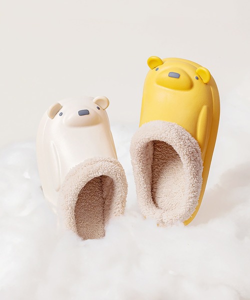 aimoha(アイモハ)の「【aimoha-KIDS-】【定番】激かわいい立体的なクマ 防水ボアルームシューズ(ルームシューズ/スリッパ・キッズ・ベージュ/グレー/ピンク/イエロー・22cm/17cm/18cm/19cm/20cm/21cm/19㎝)」の11枚目の写真