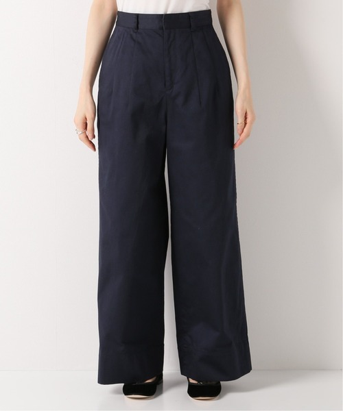 IENA（イエナ）の「コットンサテンワイドチノパンツ（チノパンツ・レディース・ネイビー/アイボリー・38/36/34）」の7枚目の写真