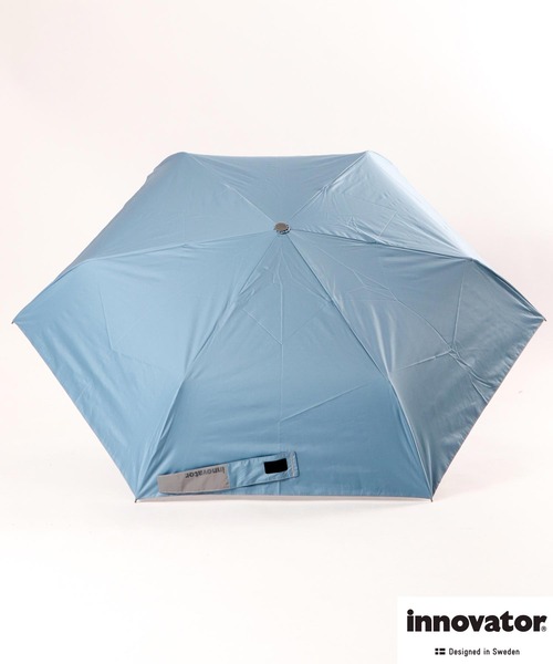 innovator(イノベーター)の「innovator 晴雨兼用自動開閉傘 55cm(折りたたみ傘・レディース・グリーン/オレンジ/ブルー系その他/ブルー/ブラック/B/C/A・55)」の1枚目の写真